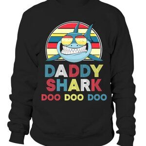 Daddy Shark Funny Sweatshirt Family Matching Graphic Gift 73